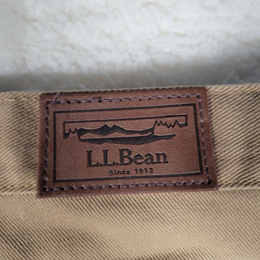 LL Bean Classic Fit Pants Mens 30x29 Khaki Tan 100% Cotton Straight Leg Twill - Picture 13 of 14